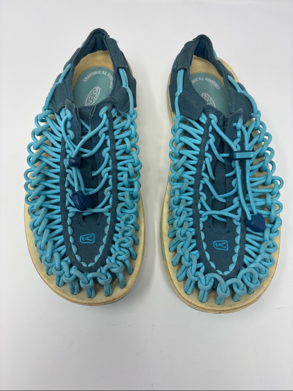 KEEN Teal and Light Blue Rope Sandals 9.5